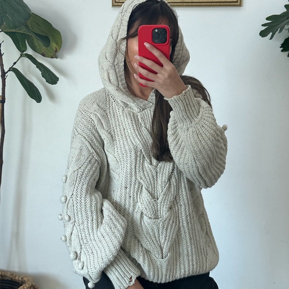 Wildfox Oversized Knit Sweater in Cream - Picture 2 of 6